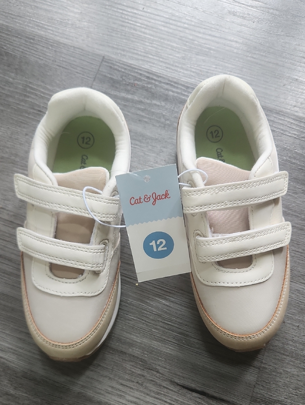 Cat & Jack White and Pink Accent Double-Strap Sneakers (Kids)